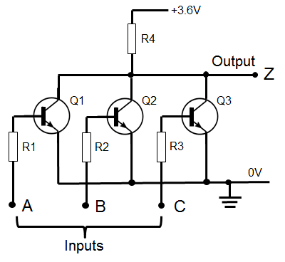Three Input NOR Gate Circuit